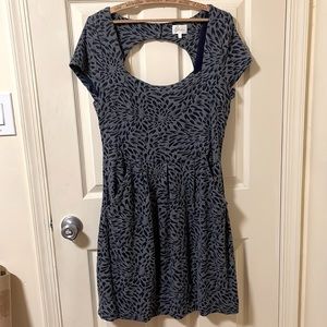 Anthropologie blue floral patterned dress